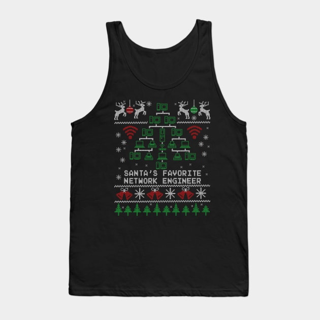 Santa's Favorite Network Engineer Christmas for IT Professionals Tank Top by NerdShizzle